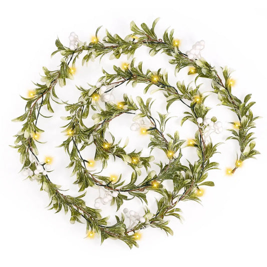 9.2ft Flocked Christmas Garland with Lights – Indoor & Outdoor Decor