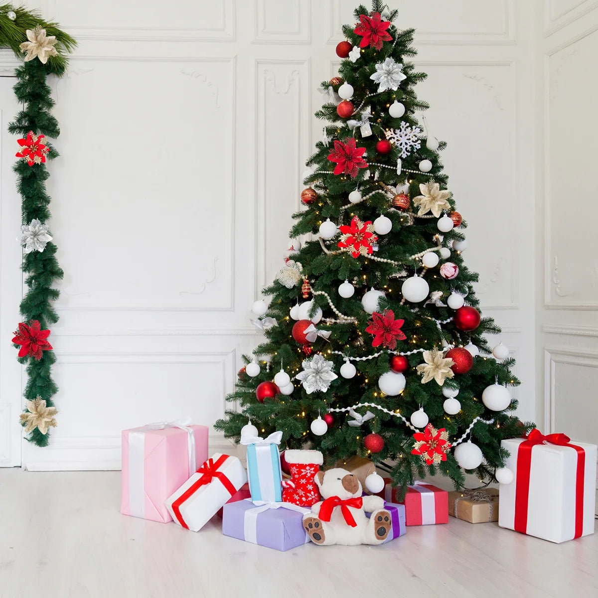 Christmas Poinsettia Artificial Flowers