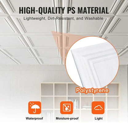 Premium 3D Polystyrene Ceiling Tiles (20"x20", 16pcs) 12 pcs Peg / United States