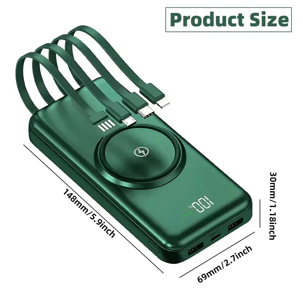 20000mAh Wireless Power Bank Fast Charging 20000mah / United States / black