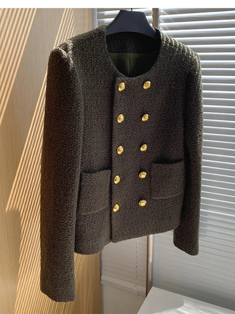 Autumn Winter Brand Luxury Tweed Short Jacket