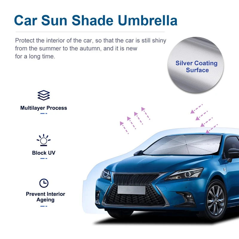 Car Parasol Car Sunshade Umbrella Car Front Window Sunshade Cover