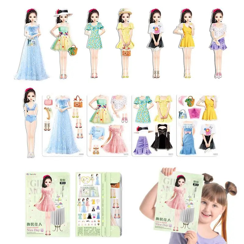 Magnetic Princess Paper Dolls – Creative Dress-Up Playset with Magnetic Outfits