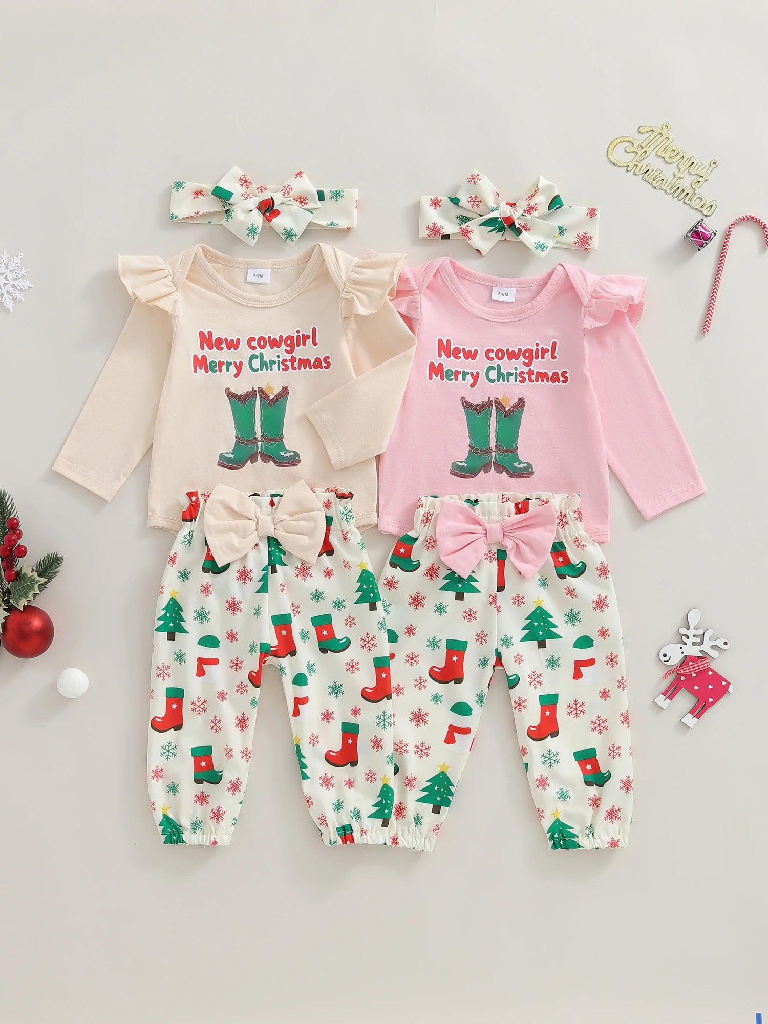 Christmas Baby Girl 3-Piece Outfit