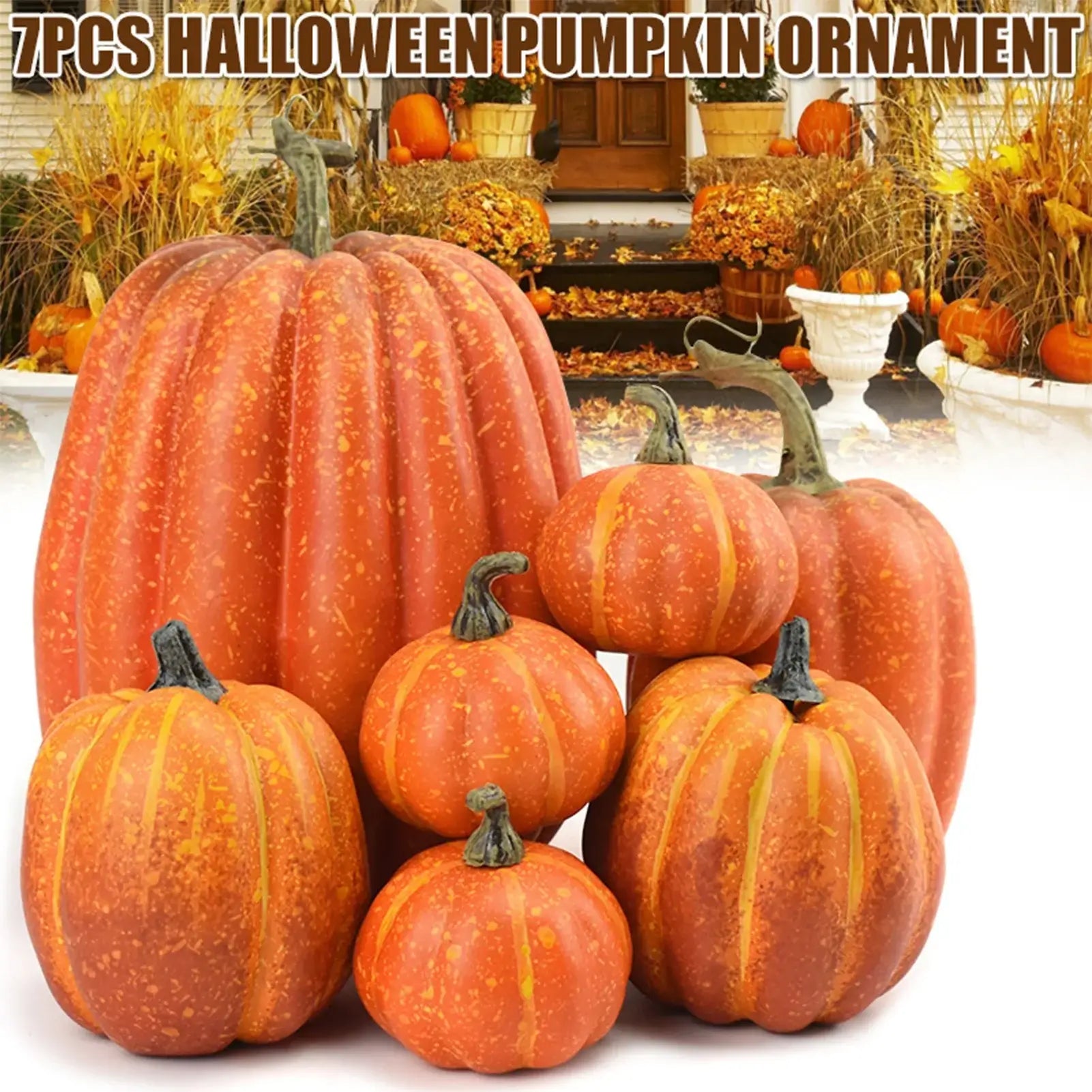 Fake Foam Pumpkins Halloween Decoration Set