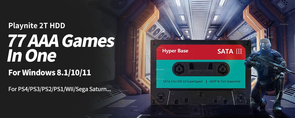 Hyper Base Lbox 2TB HDD Launchbox Portable External Hard Drive