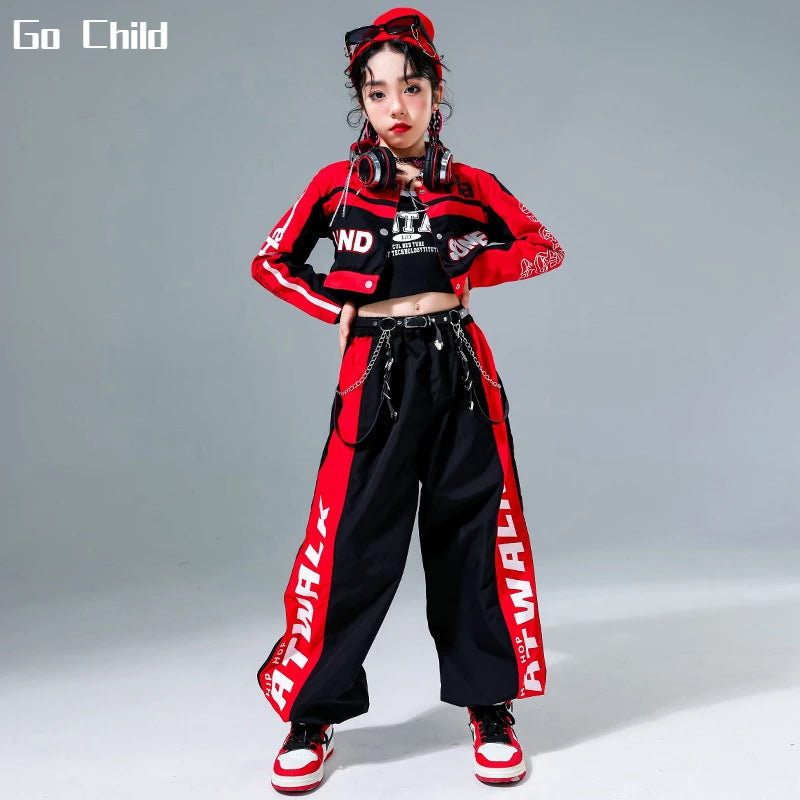 Hip Hop Motorcycle Cropped Jacket Joggers Pants