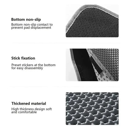 Cat Litter Mat Cat Litter Trapping Mat With Honeycomb Double Layer Washable Black / United States