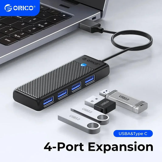 ORICO Ultra-Slim 4-Port USB-C Hub 4 USB 3.0 15cm USB A / United States