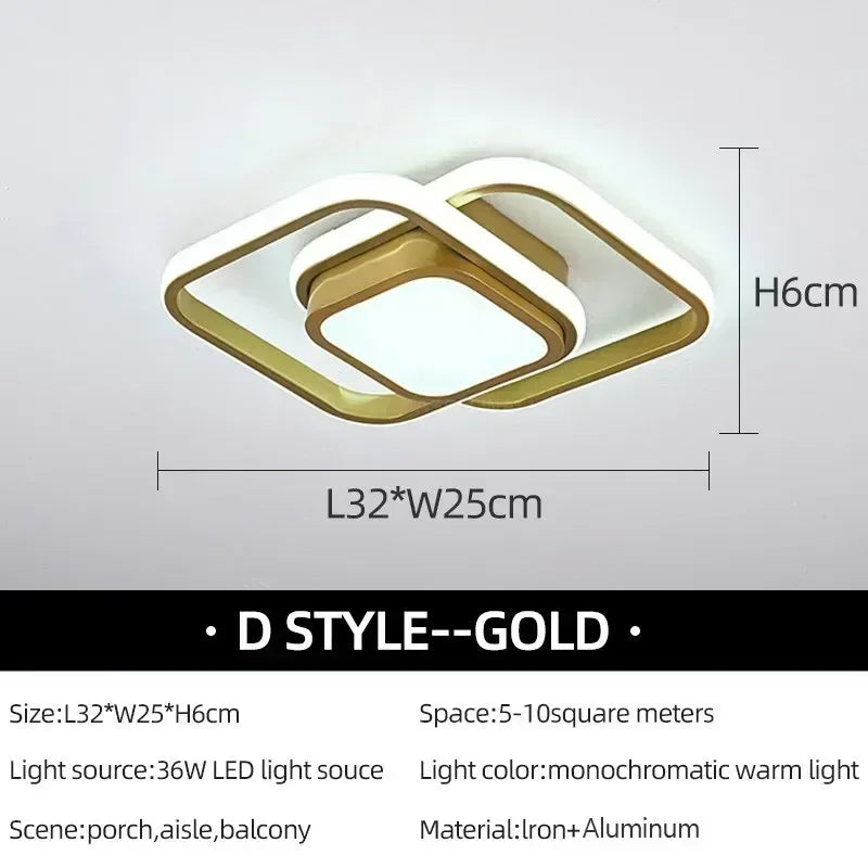 Modern LED Aisle Ceiling Lights D-Gold / Cool white
