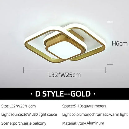 Modern LED Aisle Ceiling Lights D-Gold / Cool white