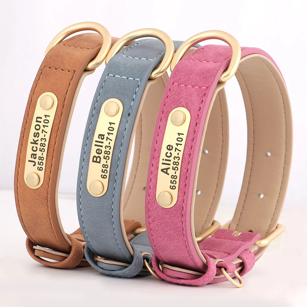 Personalized PU Leather Dog Collar