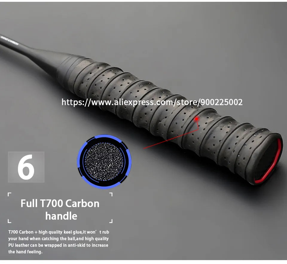 100% Full Carbon Fiber Strung Badminton Rackets