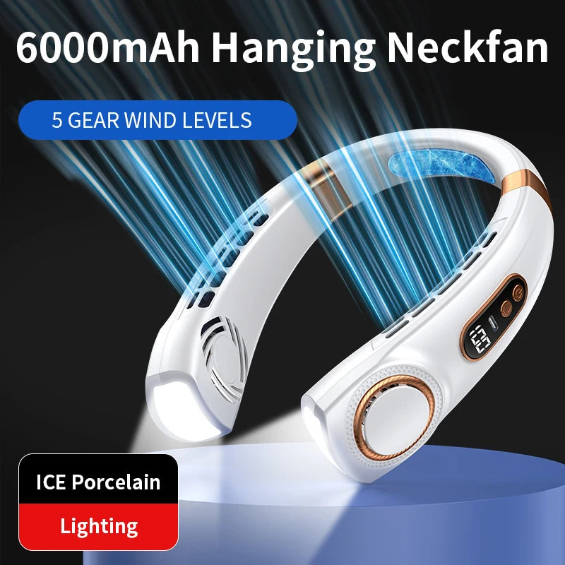 Hanging Neck Fan With LED Light