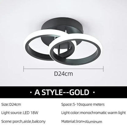 Modern LED Aisle Ceiling Lights B-Black / Cool white