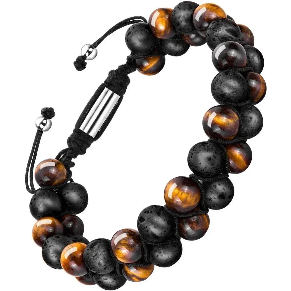 Double Layer Bead Chakra Bracelet Natural Stone Healing Jewelry for Men & Women