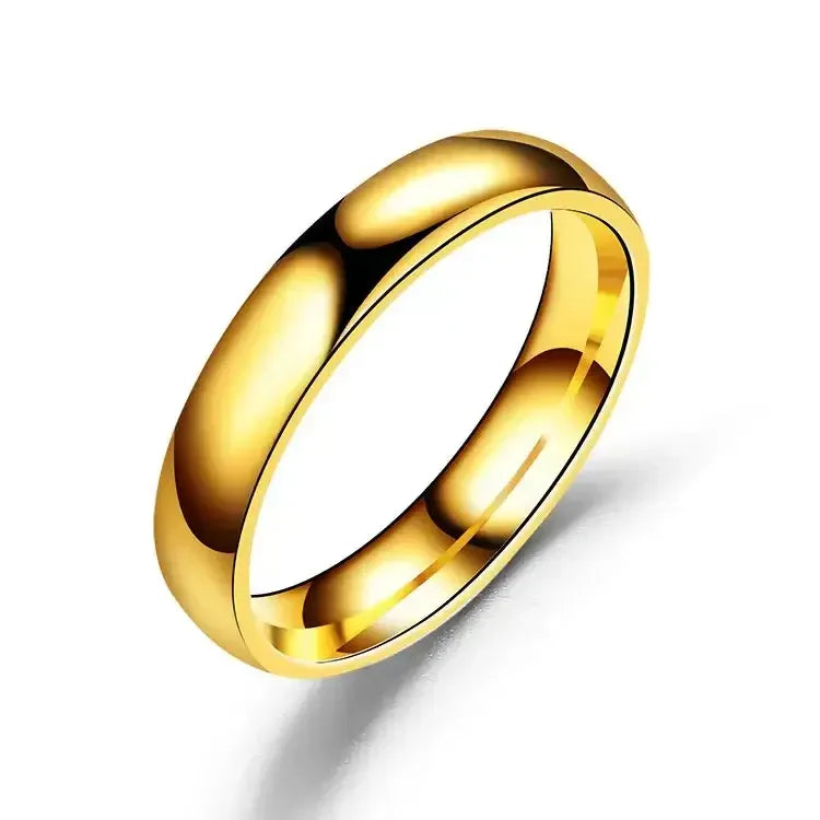 Classic 6mm Titanium Ring Hypoallergenic High Polish Unisex Wedding Band Rose Gold / 7