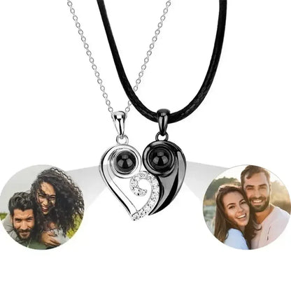 Heart Necklace Photo Personalized Picture Pendant Couple Men / s925 material / United States|45cm