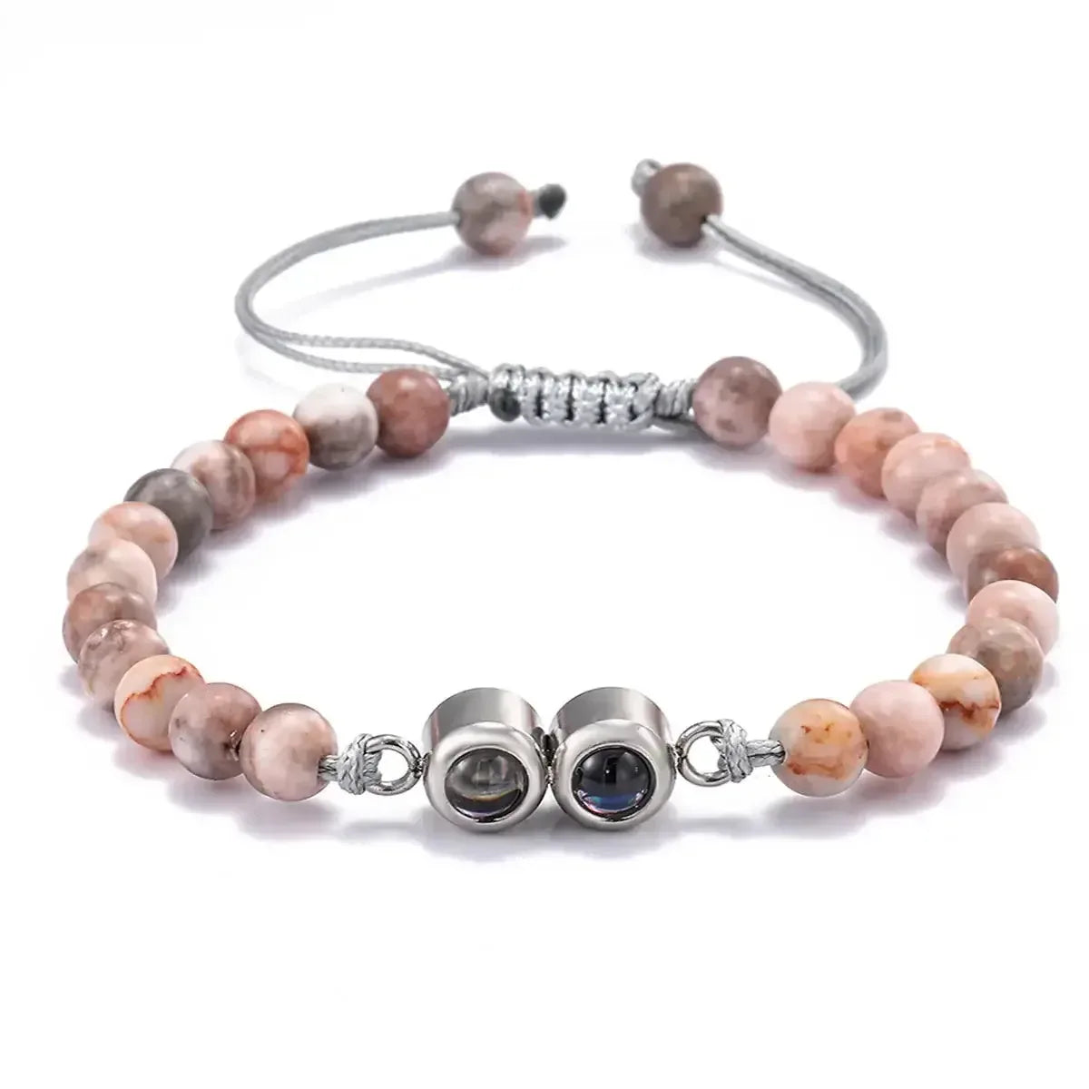 Multiple Photo Projection Bracelets Style 16 / Silver Beads / United States
