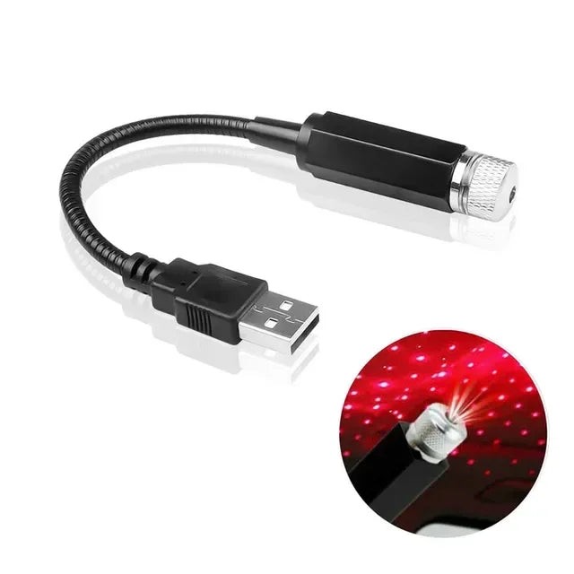 Romantic LED Car Roof Star Night Light Projector Red
