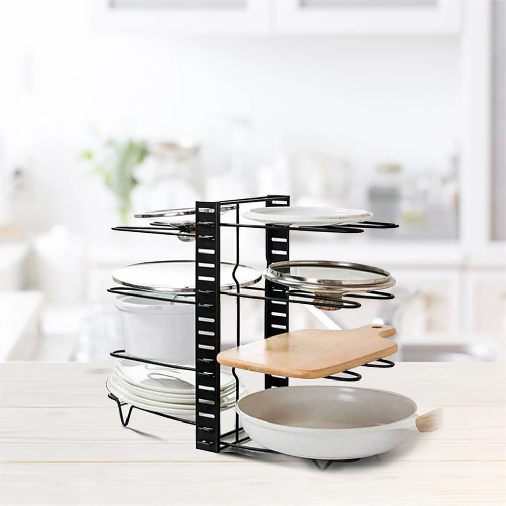 8 Tiers Pan Pot Organizer Rack Multi-layer Iron Wire