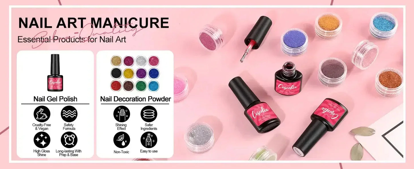 Acrylic Nail Kit with 36W UV LED Nail Lamp Base Top Coat Suitable for Nail Extension and Decoration Nail Tools Acrylic Kit / United States