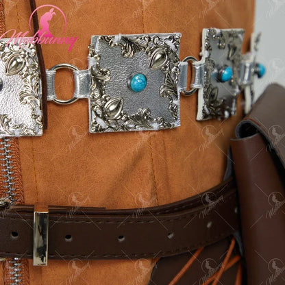 Women’s Ciri Cosplay Costume Set with Bodysuit, Belt & Accessories As picture / S / United States