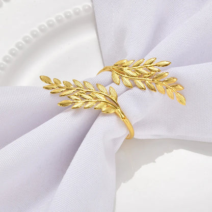 6Pcs Gold Wheat Napkin Rings Metal Leaf Napkin Holder For Harvest Festival Fall Christmas Thanksgiving Dinner Table Decoration United States