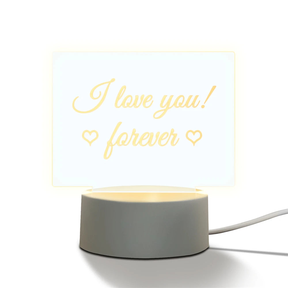 Creative LED Night Light Note Board Message Board