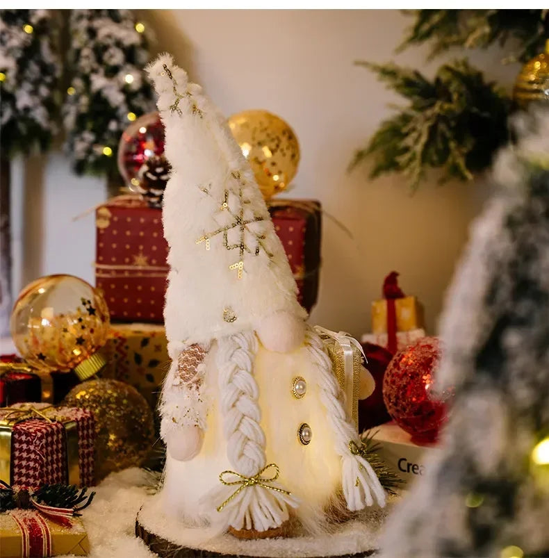 Christmas Elf Knitted Gnome with LED Light