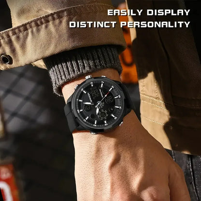 Electronic Round Watch Luminous Dual Display Timing Week Date Alarm Clock Stopwatch Multi Function Watch green / United States