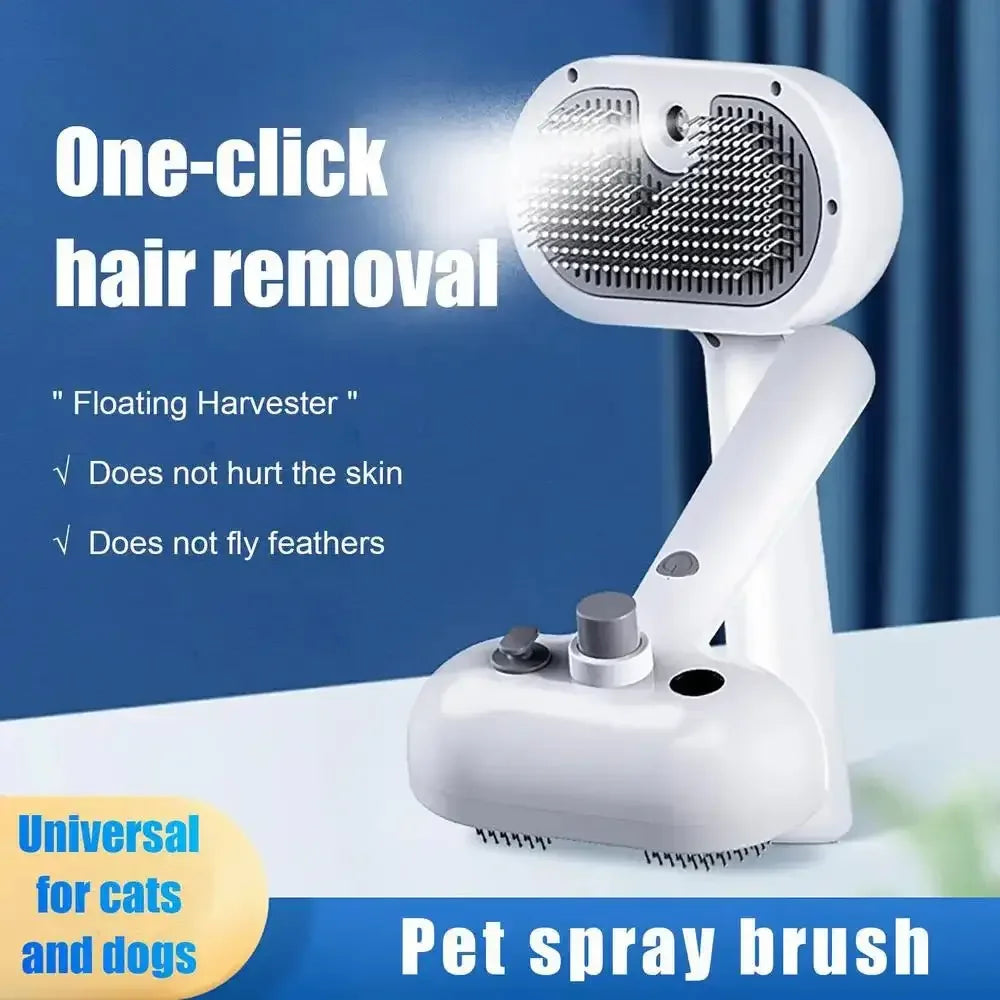 Dog and cat steam brush pet Self Cleaning and grooming Blue / United States