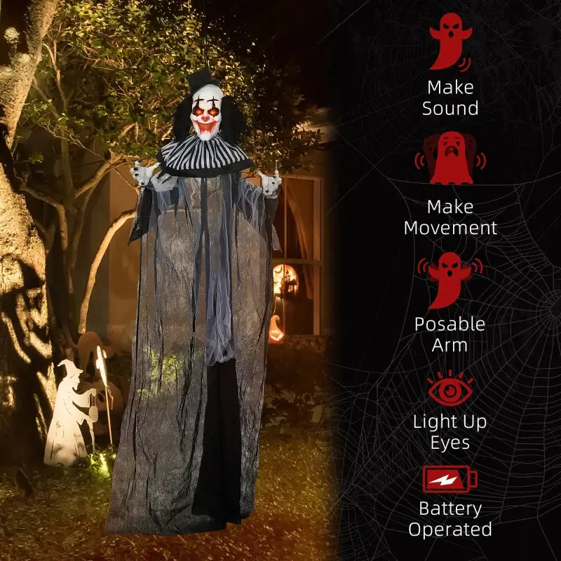 HOMCOM 6FT Life-Size Animated Halloween Decoration