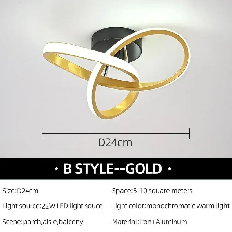 Modern LED Aisle Ceiling Lights B-Gold / Cool white