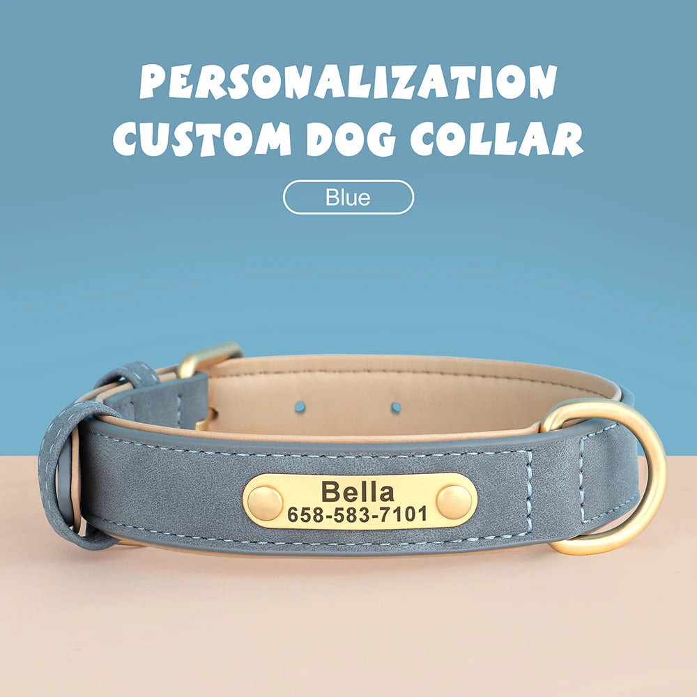 Personalized PU Leather Dog Collar