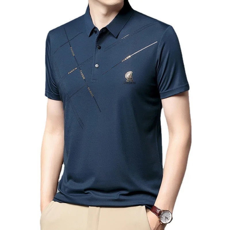 Business Casual Men Striped Polo Shirts