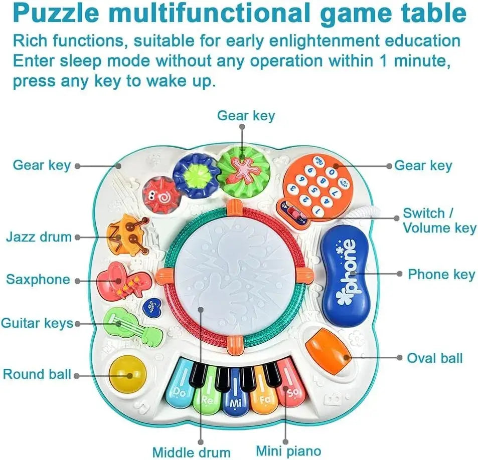 Baby Activity Learning Musical Table Toy – Educational Play Center for 6 Months to 3 Years