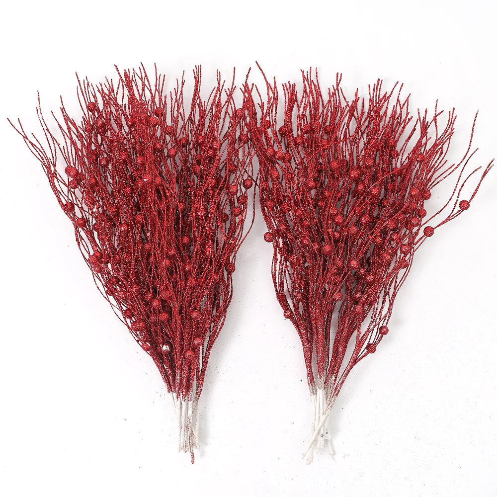 Glitter Foam Berry Christmas Bouquet – 5Pcs Festive Holiday Floral Decor