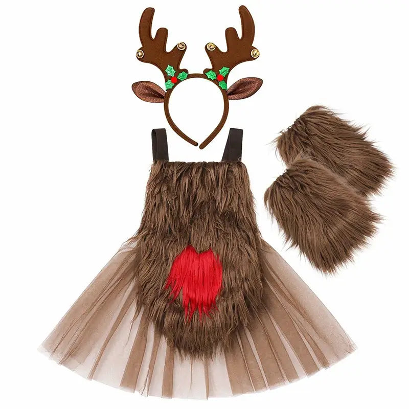 Toddler Boys Christmas Jumpsuit Set with Santa Hat & Socks Khaki / 18-24M / United States