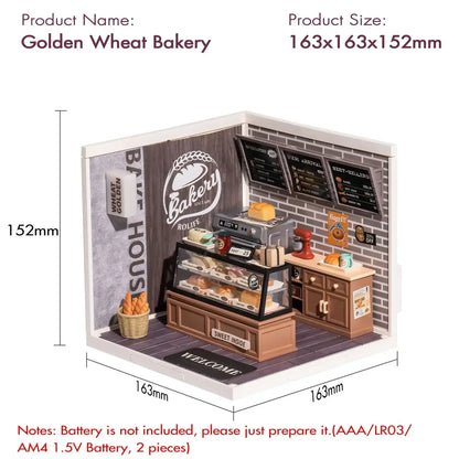 Robotime Rolife Super Creator Miniature Building Kit – Bookstore, Bakery & Bubble Tea Shop DW005B / United States