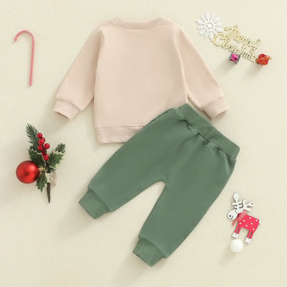 Lioraitiin Toddler Baby Boy Christmas Outfit Beige / 24M / United States