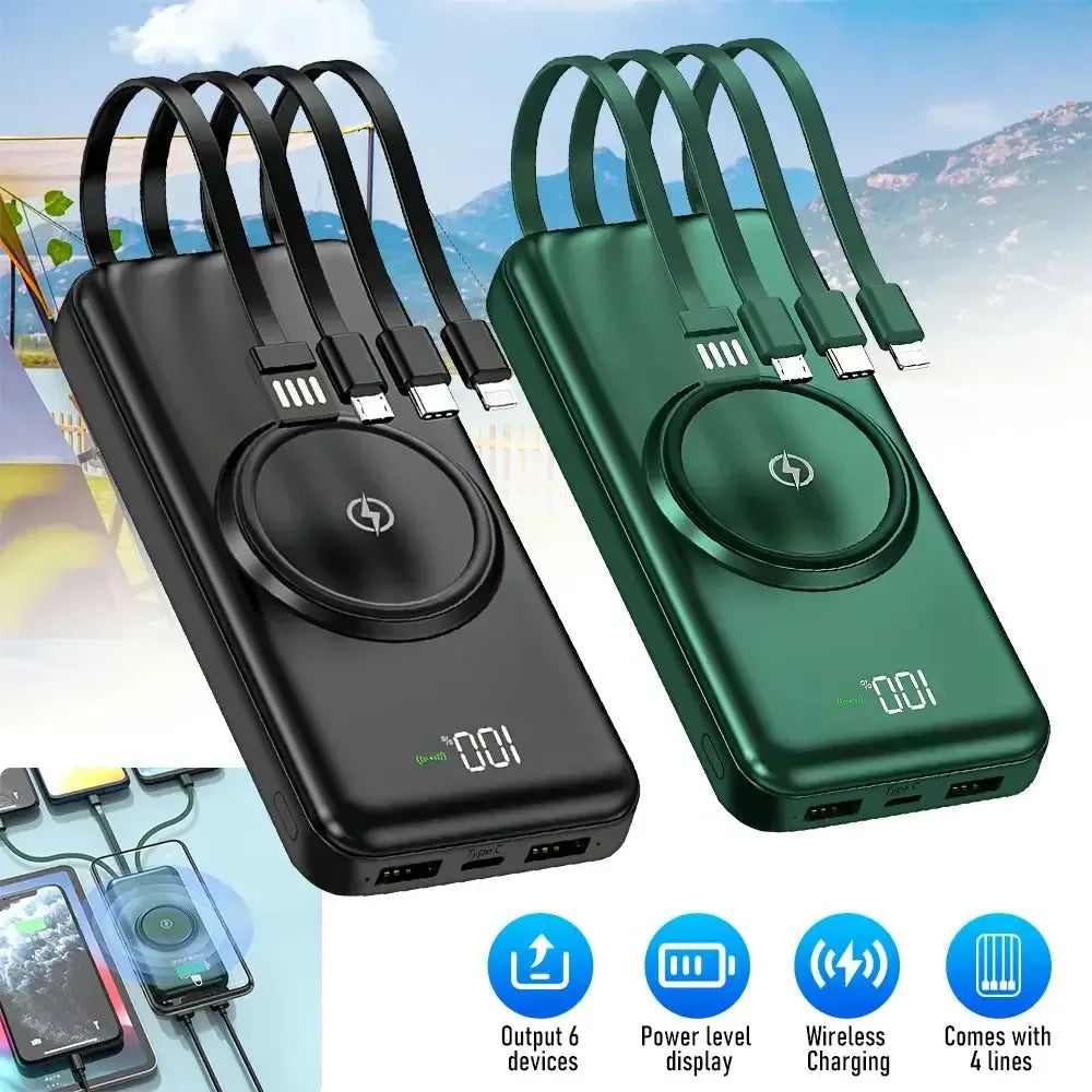 20000mAh Wireless Power Bank Fast Charging 20000mah / United States / black