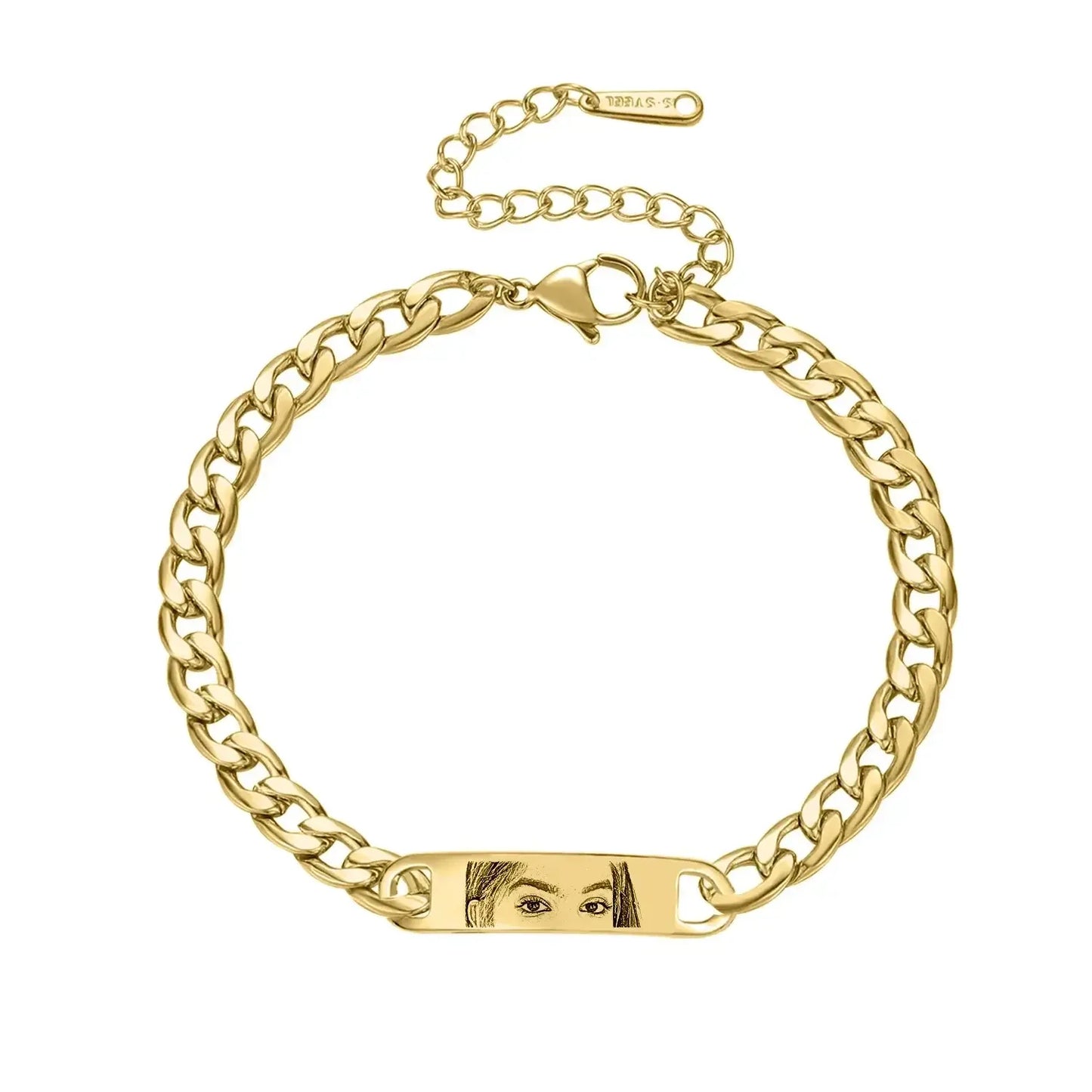 Personalized Eye Photo Bracelet Gold / 20cm Model size / United States