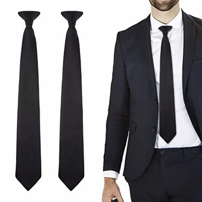 2PCS Adjustable Men’s Suit Ties – Formal & Casual Clip-On Necktie Set Dark Blue / United States