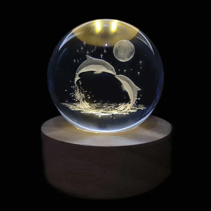 Galaxy Night Light Crystal Ball Warm Light Base / 09