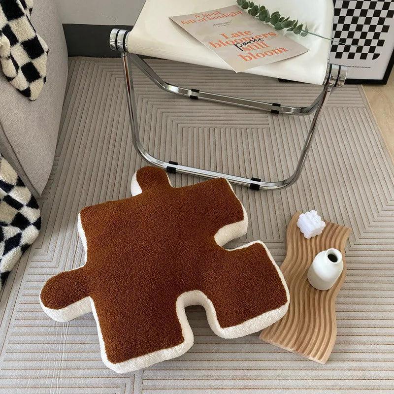 Puzzle Pillow Home Decoration 55cm brown
