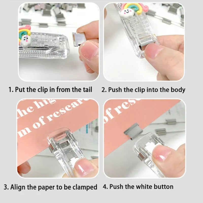 Staple Metal Clip Push Hand Paper