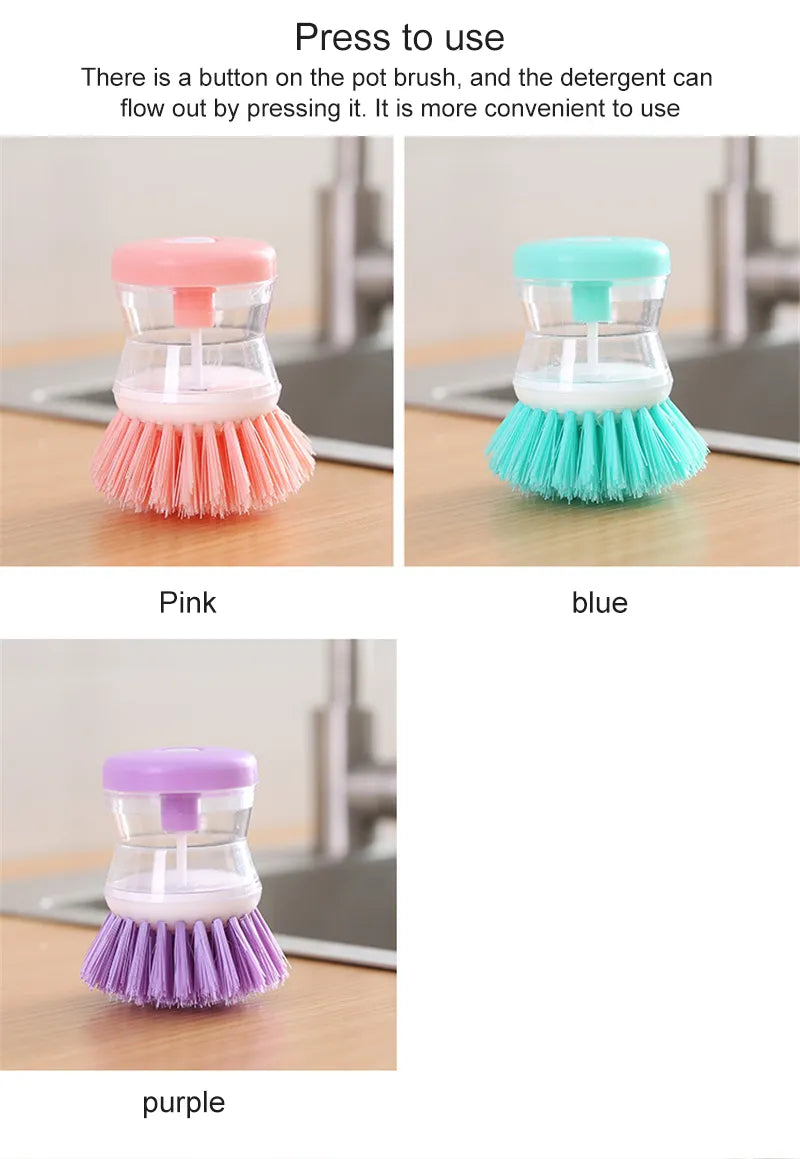 Dishwashing Brush with Washing Up Liquid Soap