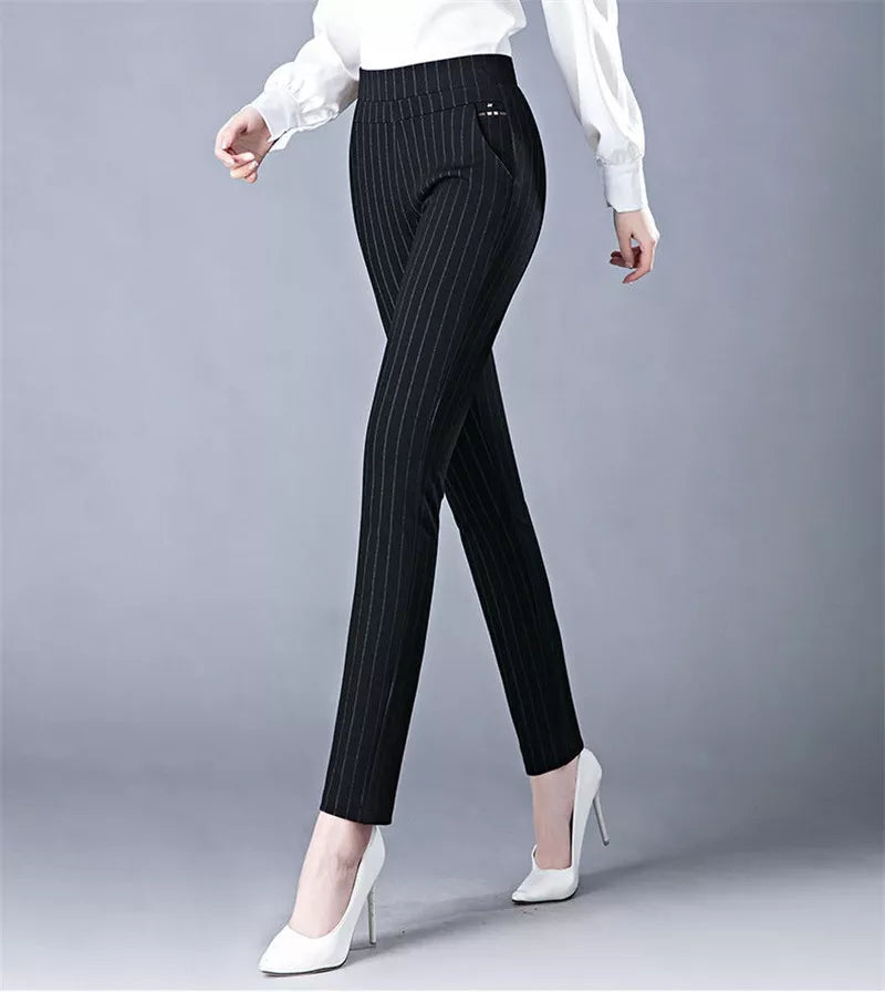 Elastic Waist Casual Straight Pants