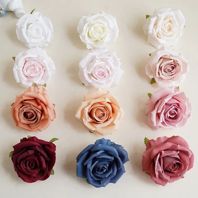 Artificial Silk Cloth Doer Rose Flower Head Wedding